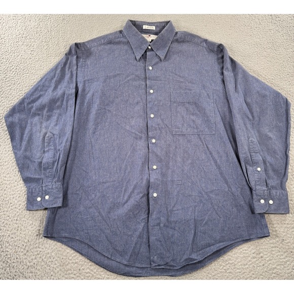 Lamberti Other - Lamberti Shirt‎ Men's 16.5 Blue Long Sleeve Collared Front Pocket Button Up